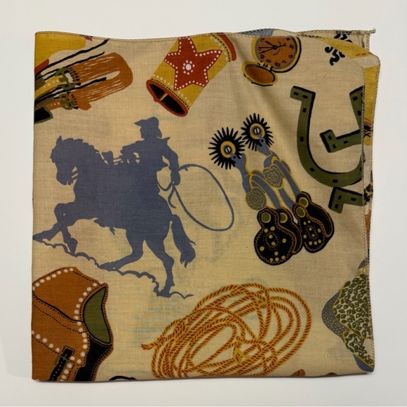 Western Cowboy Cowgirl Themed 21” Square Cotton Bandana - Picture 7 of 8